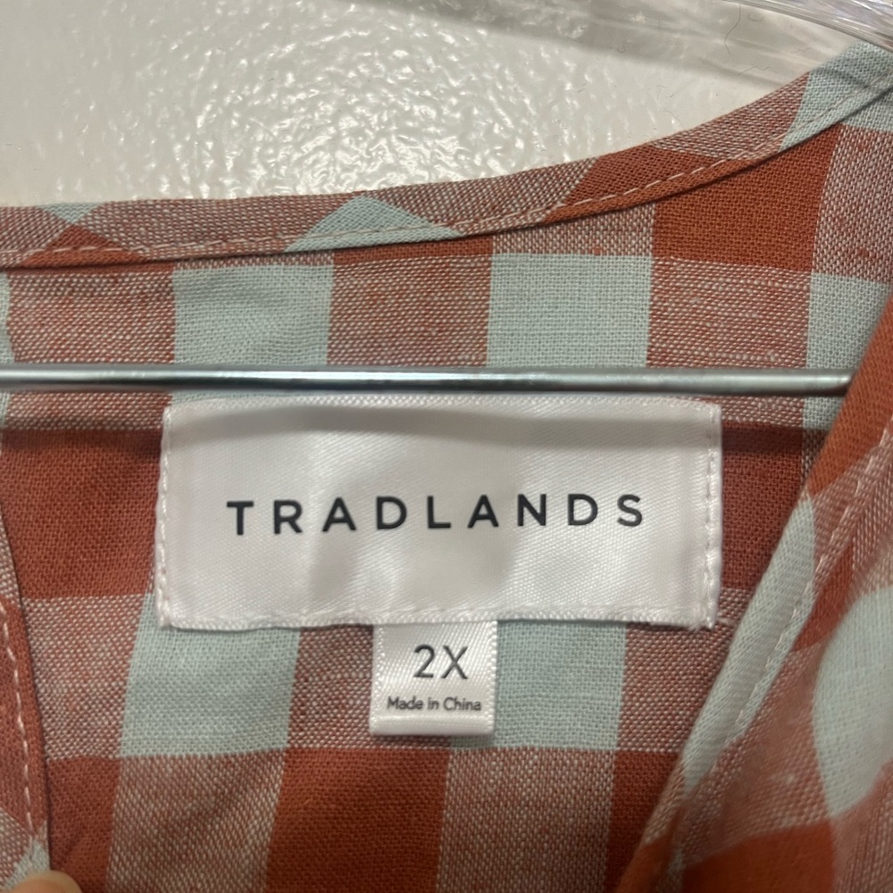 Tradlands Nico Balloon Sleeve Midi Dress in blue gingham - Picture 7 of 9
